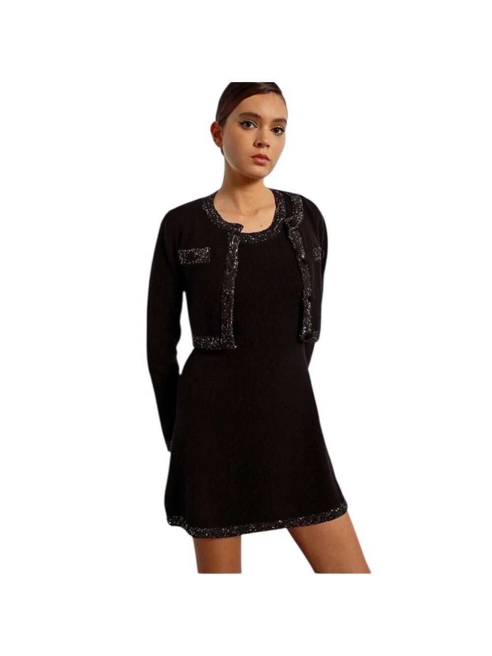 Lili Sidonio 2-Piece Knit Dress & Jacket Set Size Large NWT